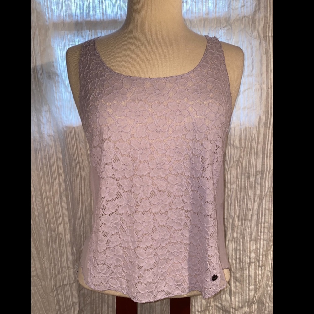 Sheer Lace Lavender Tank Top